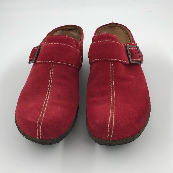 Timberland Comforia Red Suede Leather Clogs 8 1/2 - Picture 3 of 11